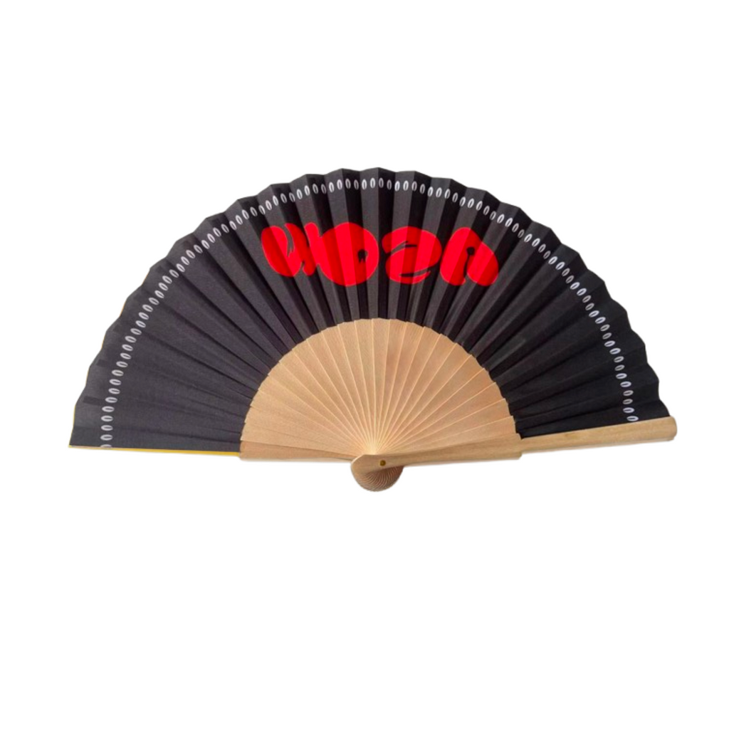 Black hand fan