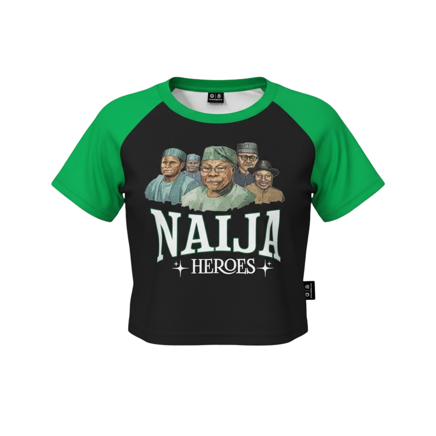 HEROES Black Raglan Crop Top Greatness Clothing Shop