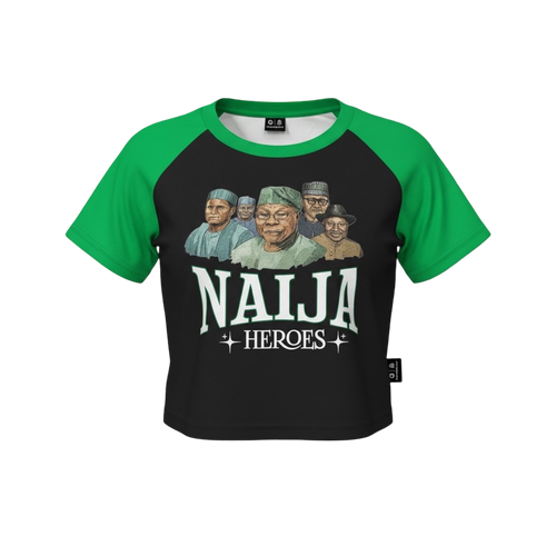 HEROES Black Raglan Crop Top Greatness Clothing Shop